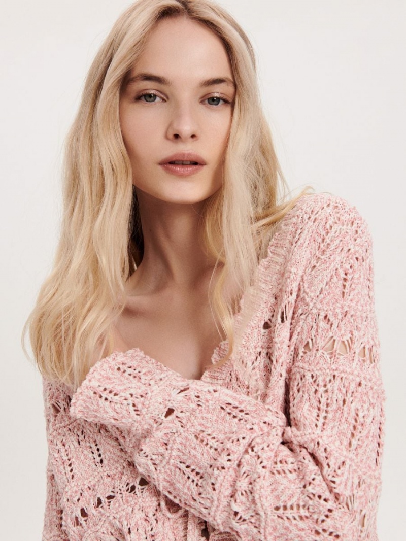 Reserved Bawełniane cardigan Różowe | WECYSGJ-20