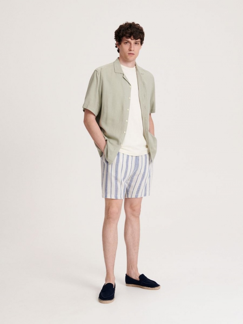 Reserved Bawełniane regular shorts Granatowe | MJZCKWU-71