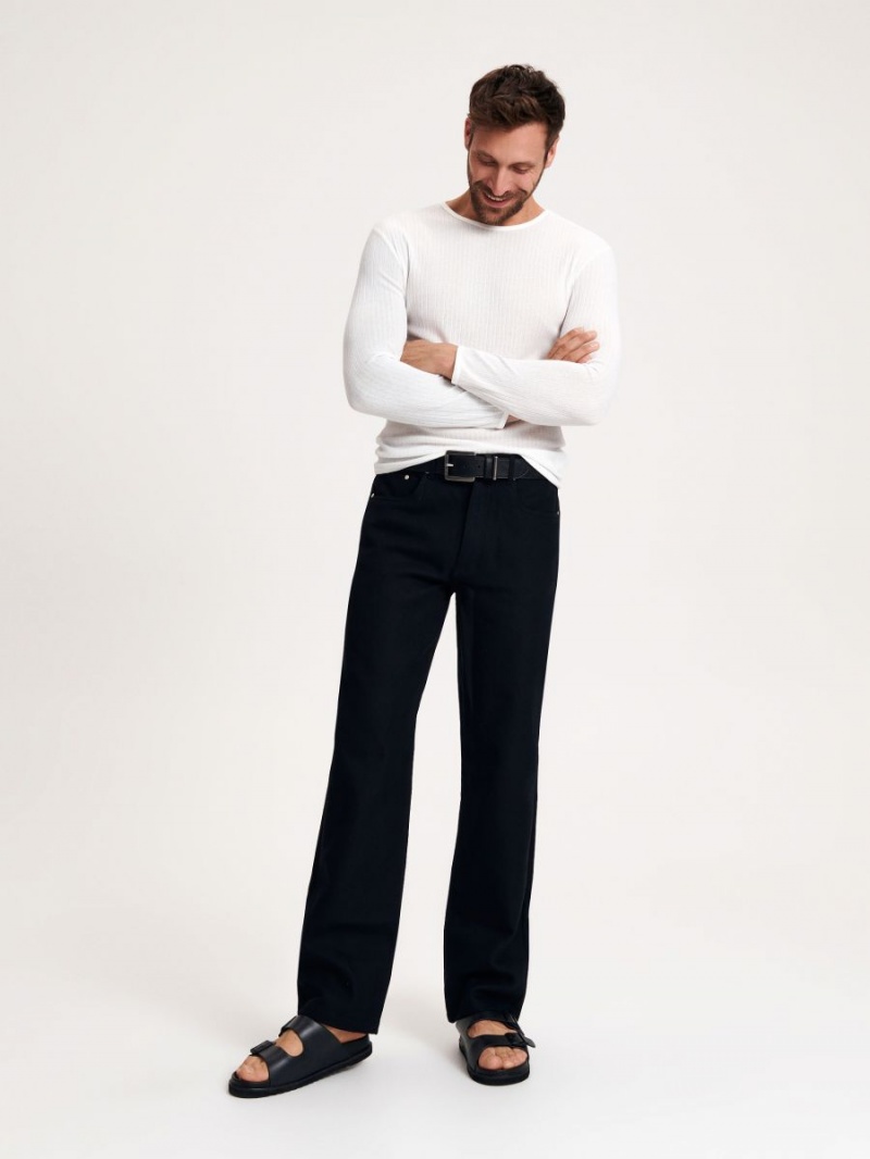 Reserved Bawełniane rich chino trousers Czarne | HYRDLUB-72