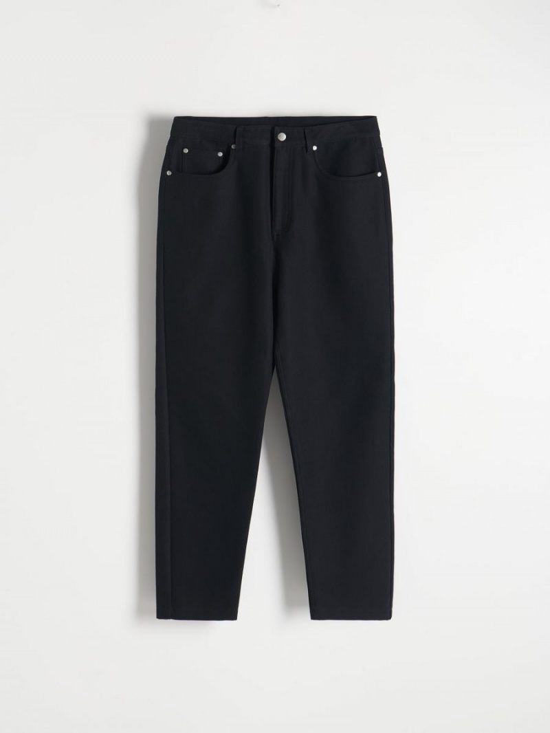 Reserved Bawełniane rich chino trousers Czarne | HYRDLUB-72