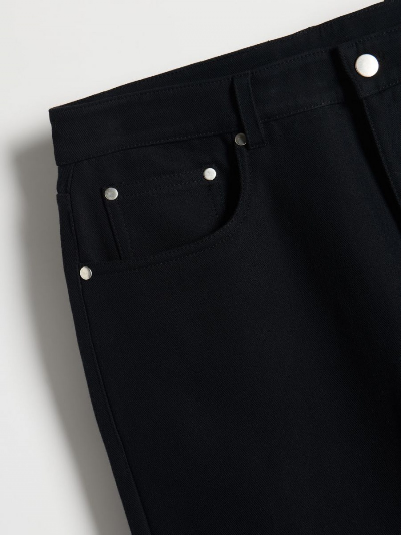 Reserved Bawełniane rich chino trousers Czarne | HYRDLUB-72