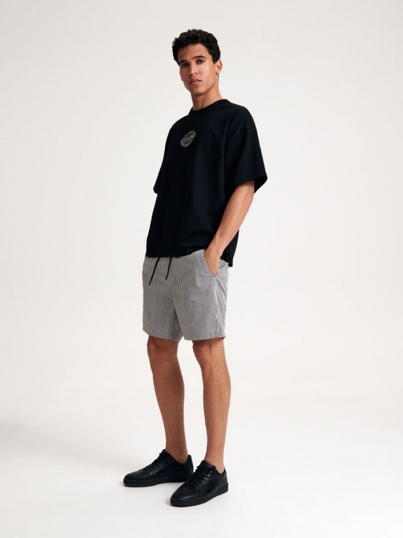 Reserved Bawełniane rich shorts Białe | WJEMZNU-12