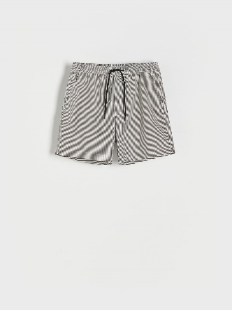 Reserved Bawełniane rich shorts Białe | WJEMZNU-12