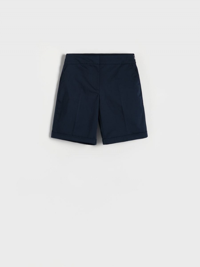 Reserved Bawełniane rich shorts Granatowe | AXCDHSU-52