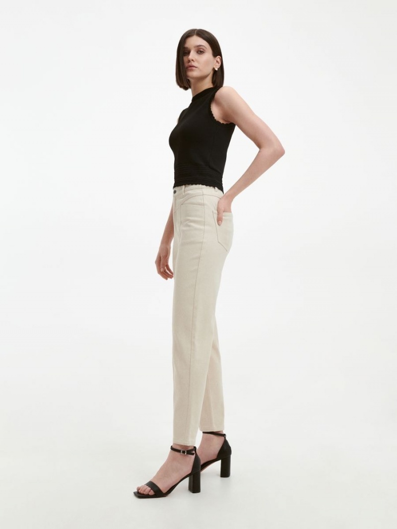 Reserved Bawełniane rich trousers Beżowe | NPQDIYH-69