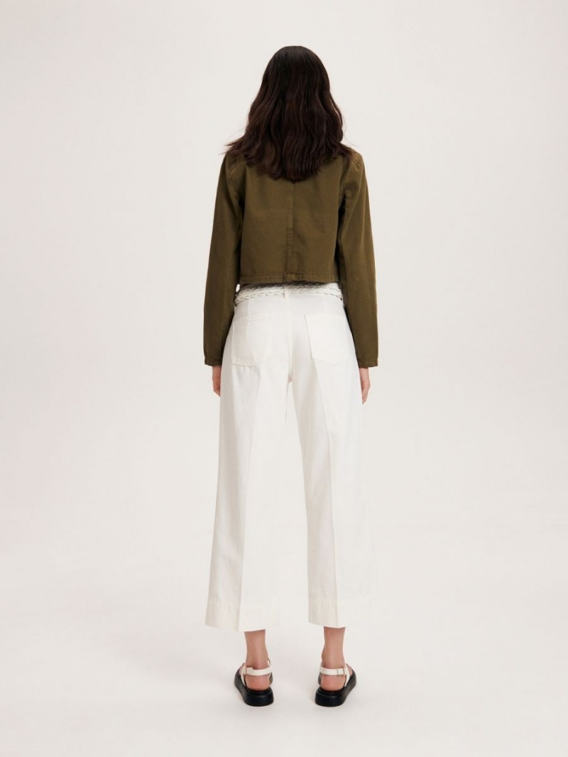 Reserved Bawełniane rich trousers Białe | IZKRVUL-54