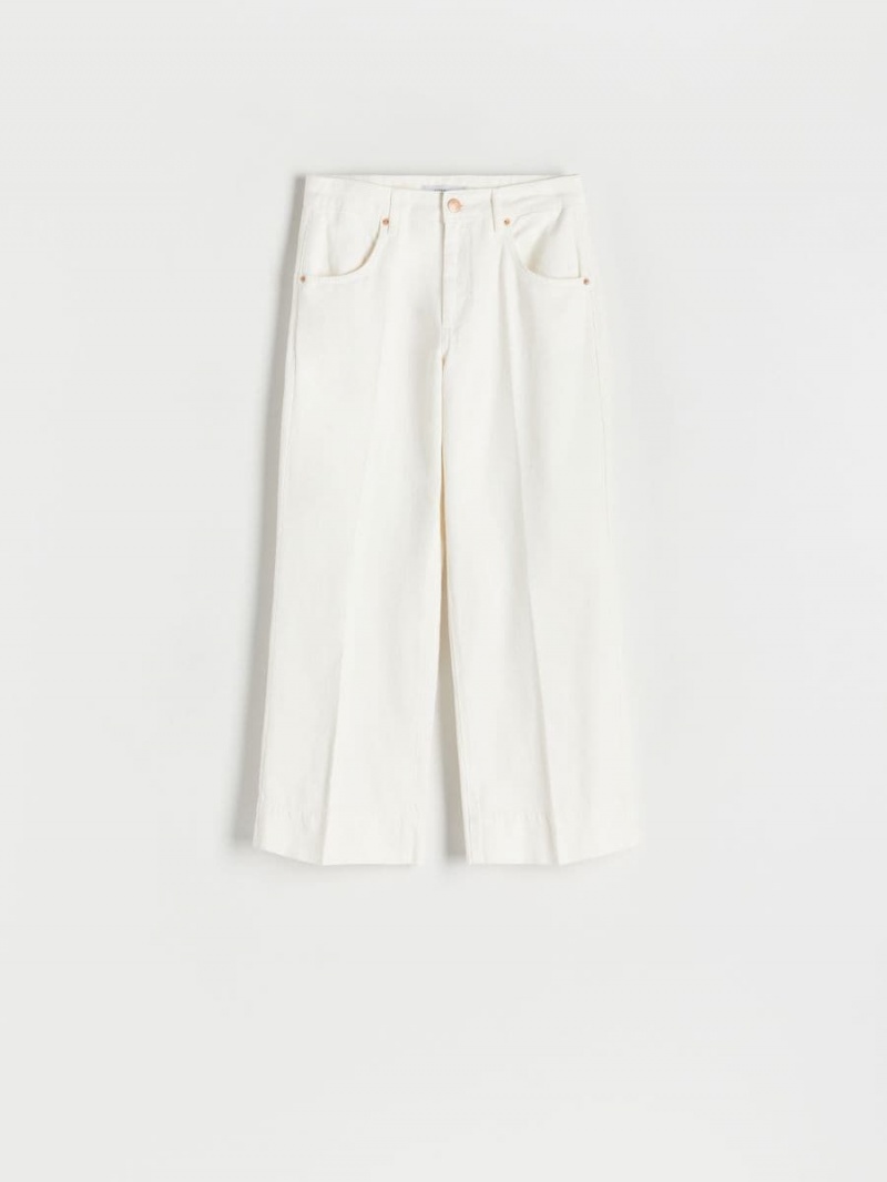 Reserved Bawełniane rich trousers Białe | IZKRVUL-54