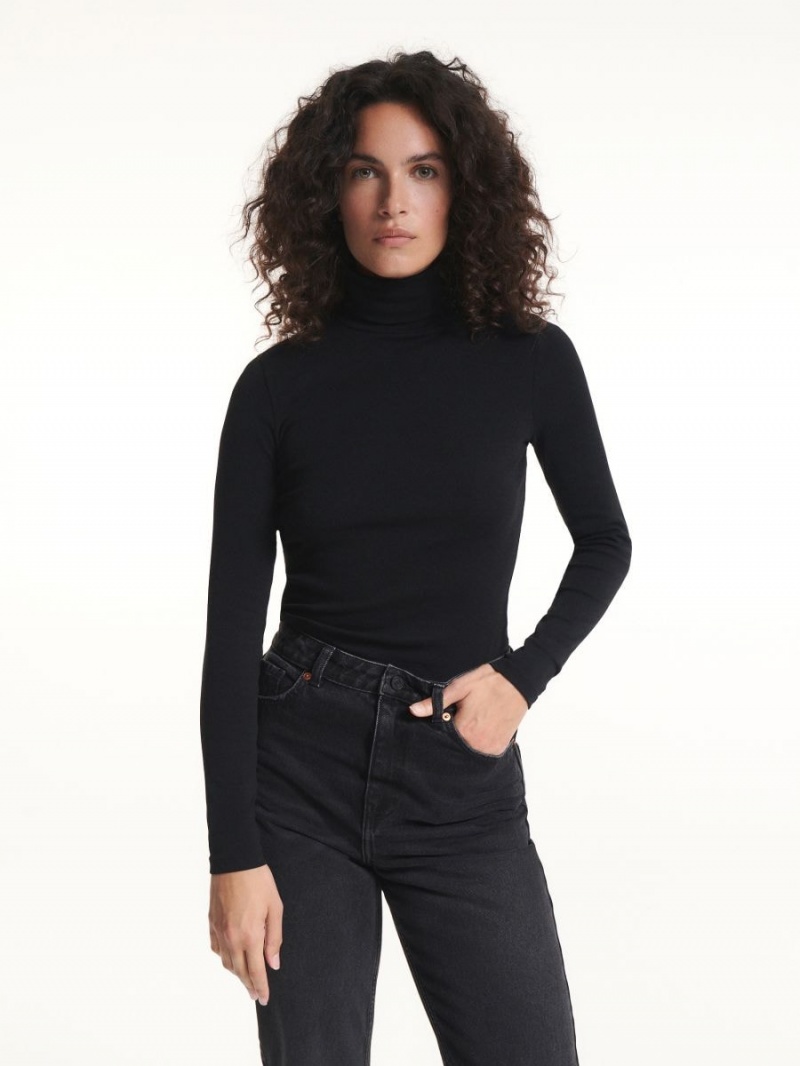 Reserved Bawełniane rich turtleneck Czarne | MVPUNRH-40