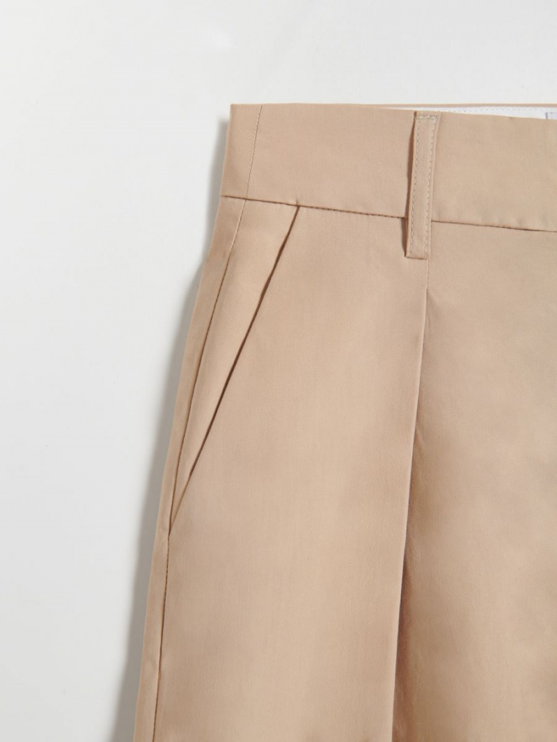 Reserved Bawełniane trousers Beżowe | MKQSJDP-94