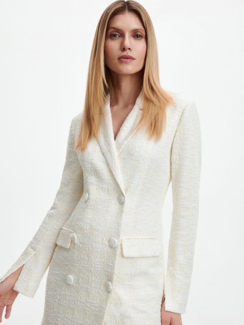 Reserved Blazer mini dress Ivory | KWVUOZY-53