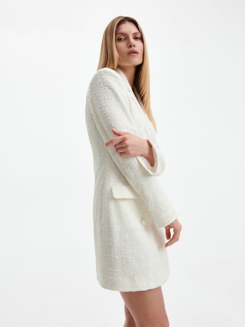 Reserved Blazer mini dress Ivory | KWVUOZY-53