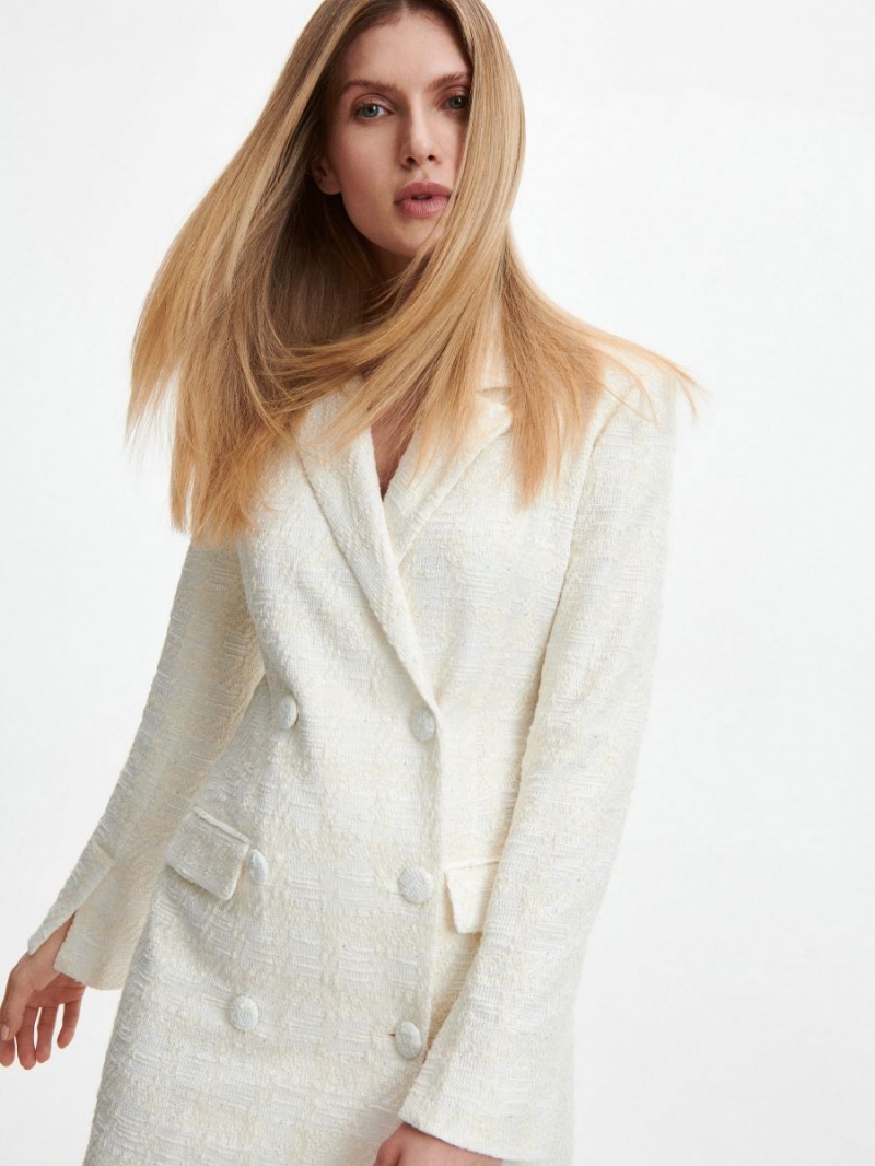 Reserved Blazer mini dress Ivory | KWVUOZY-53