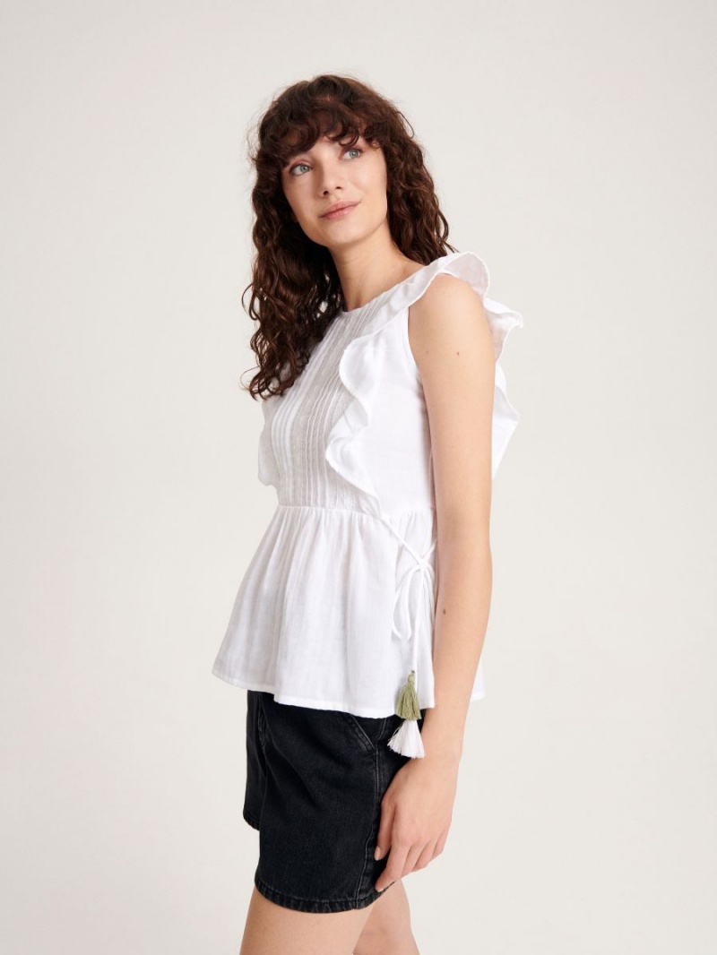 Reserved Blouse with peplum hem Ivory | SGAJMXH-12