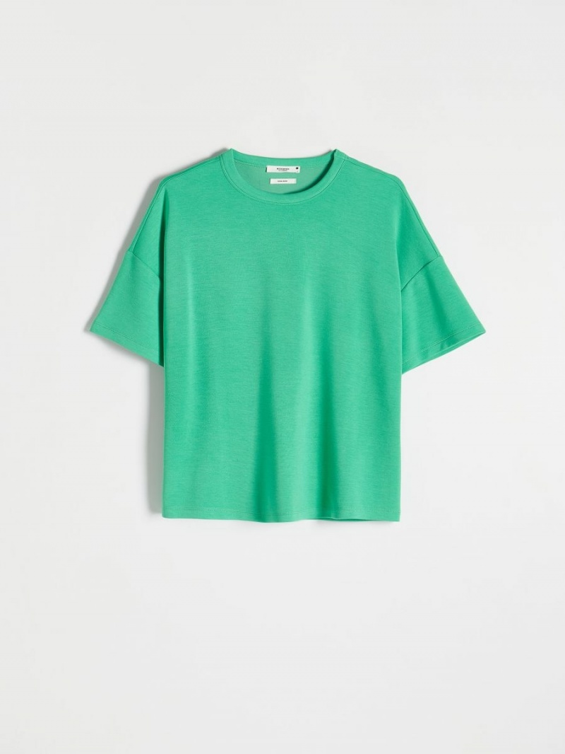 Reserved Boxy T-shirt Zielone | HMGFXJO-85