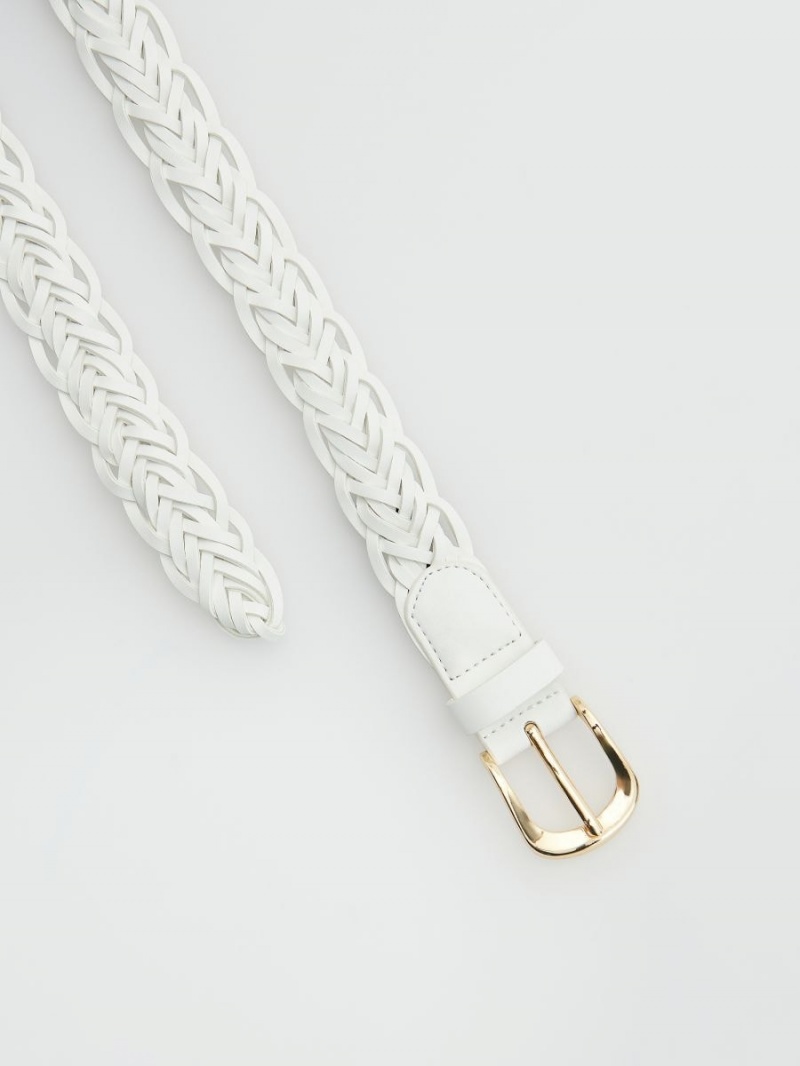 Reserved Braided belt with buckle Białe | SAUHRTZ-29