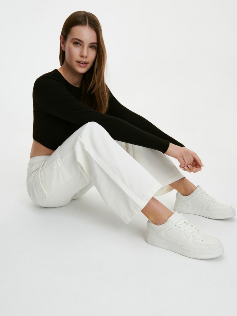 Reserved Cargo trousers Białe | PVBZXAH-41