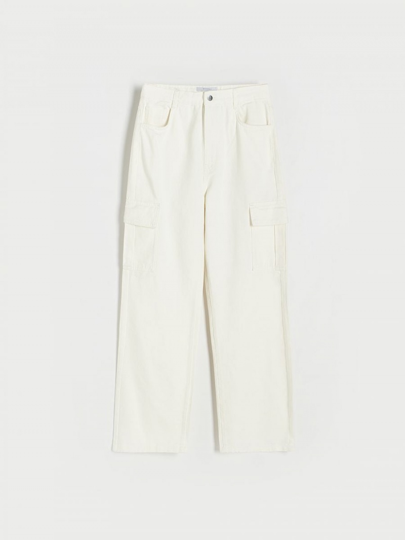 Reserved Cargo trousers Białe | PVBZXAH-41