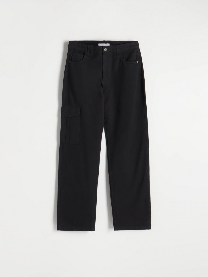 Reserved Cargo trousers Czarne | RJHYNSI-90