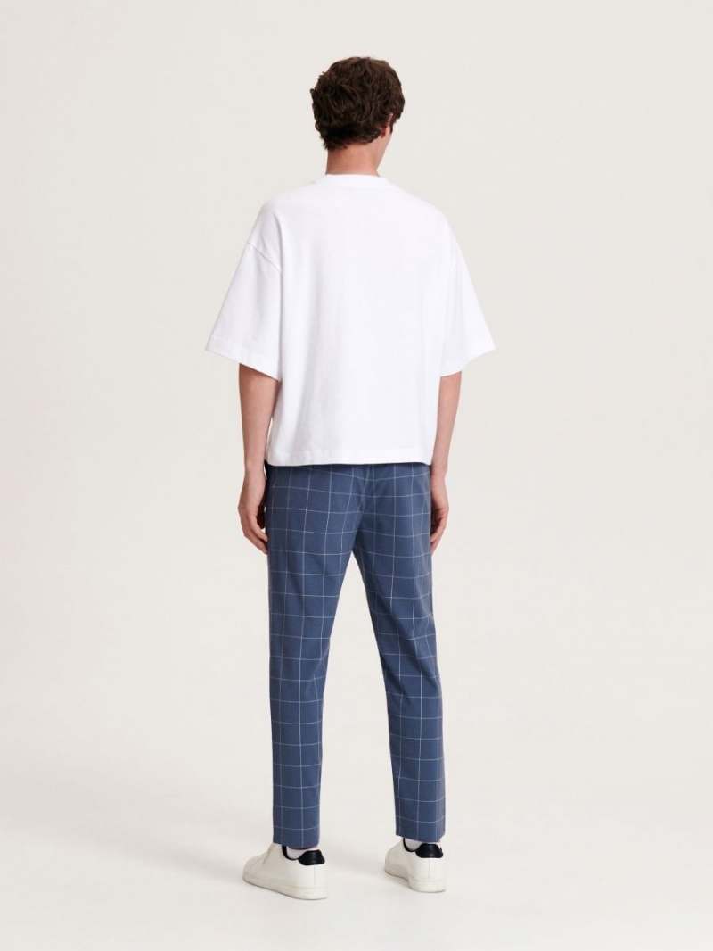 Reserved Carrot slim trousers Niebieskie | BPOATMS-26