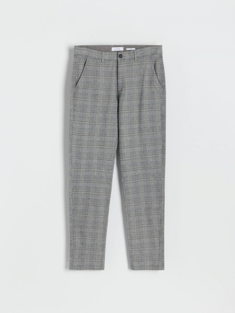 Reserved Check chino trousers Głęboka Szare | RUGZWVJ-43