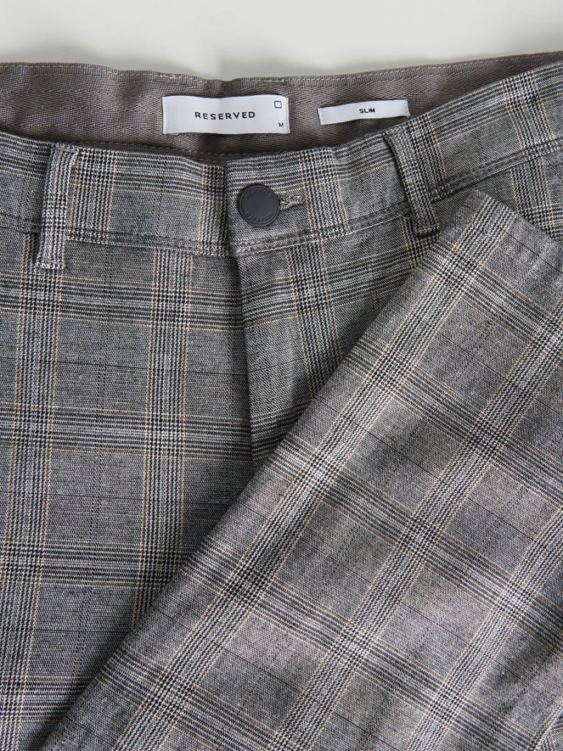 Reserved Check chino trousers Głęboka Szare | RUGZWVJ-43