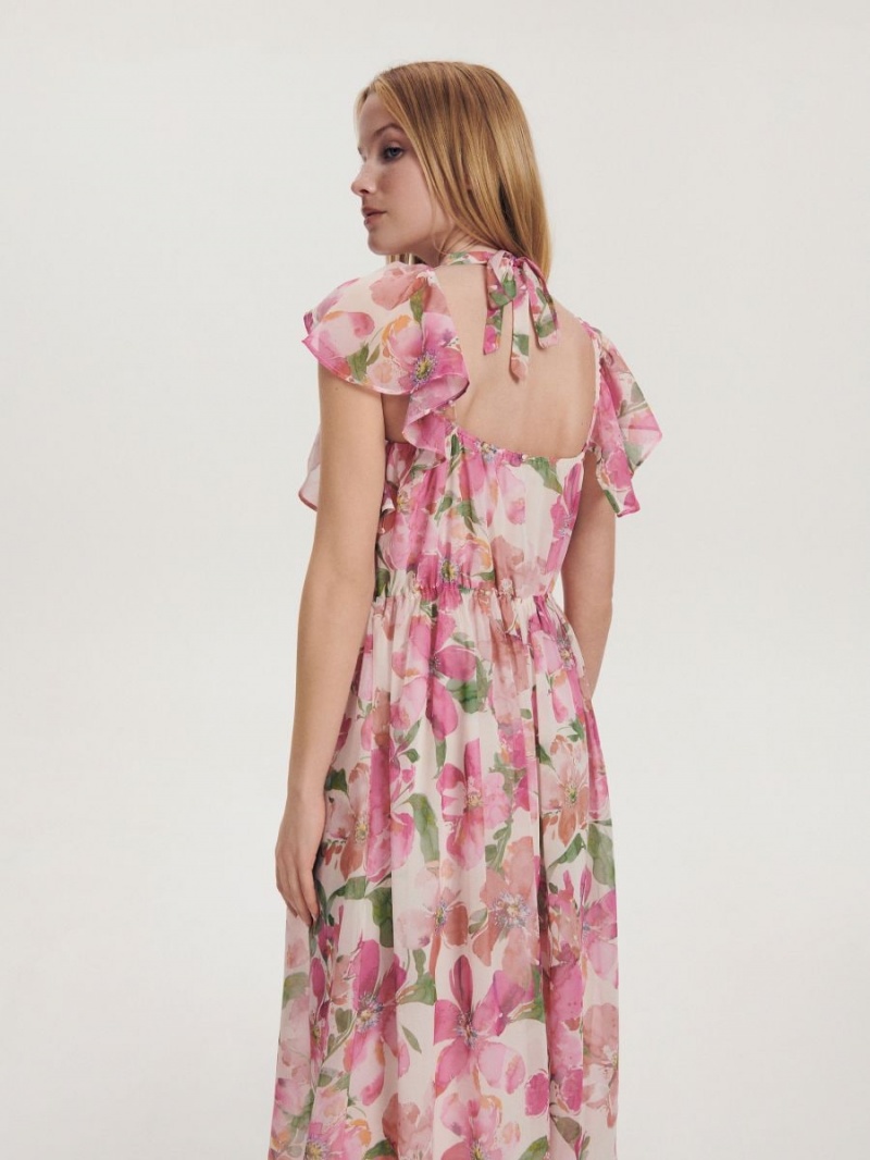 Reserved Chiffon floral dress Kolorowe | TFLUSJM-65