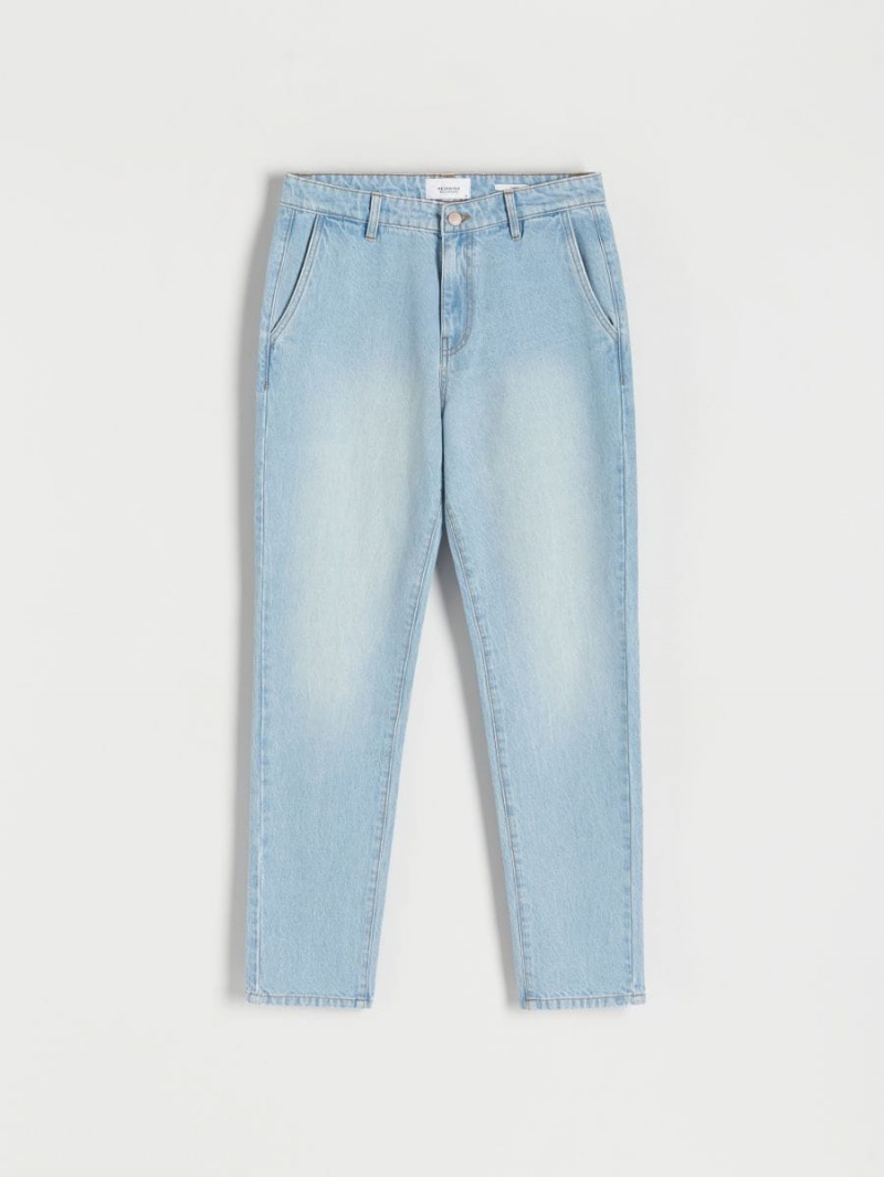 Reserved Chino carrot jeans with wash effect Niebieskie | CYXEUDL-92