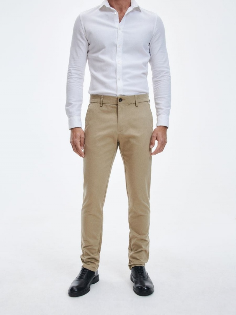 Reserved Chino slim fit trousers Beżowe | FAGBDSZ-68