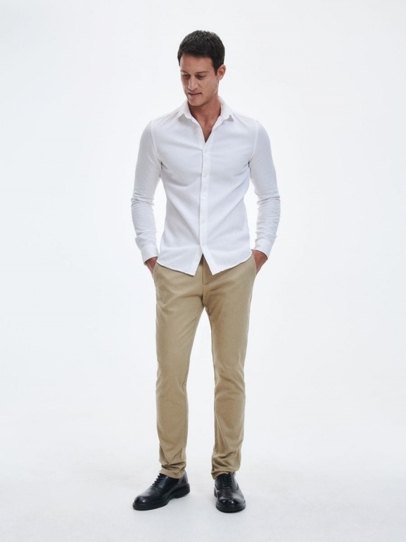 Reserved Chino slim fit trousers Beżowe | FAGBDSZ-68