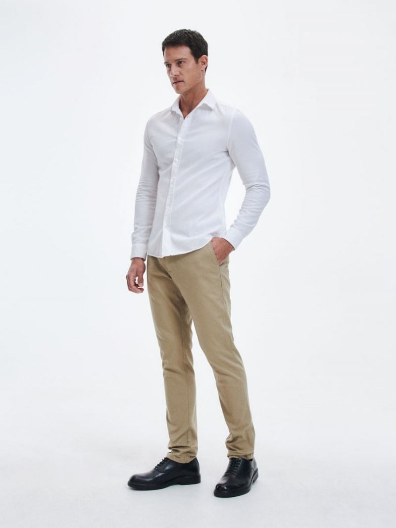 Reserved Chino slim fit trousers Beżowe | FAGBDSZ-68