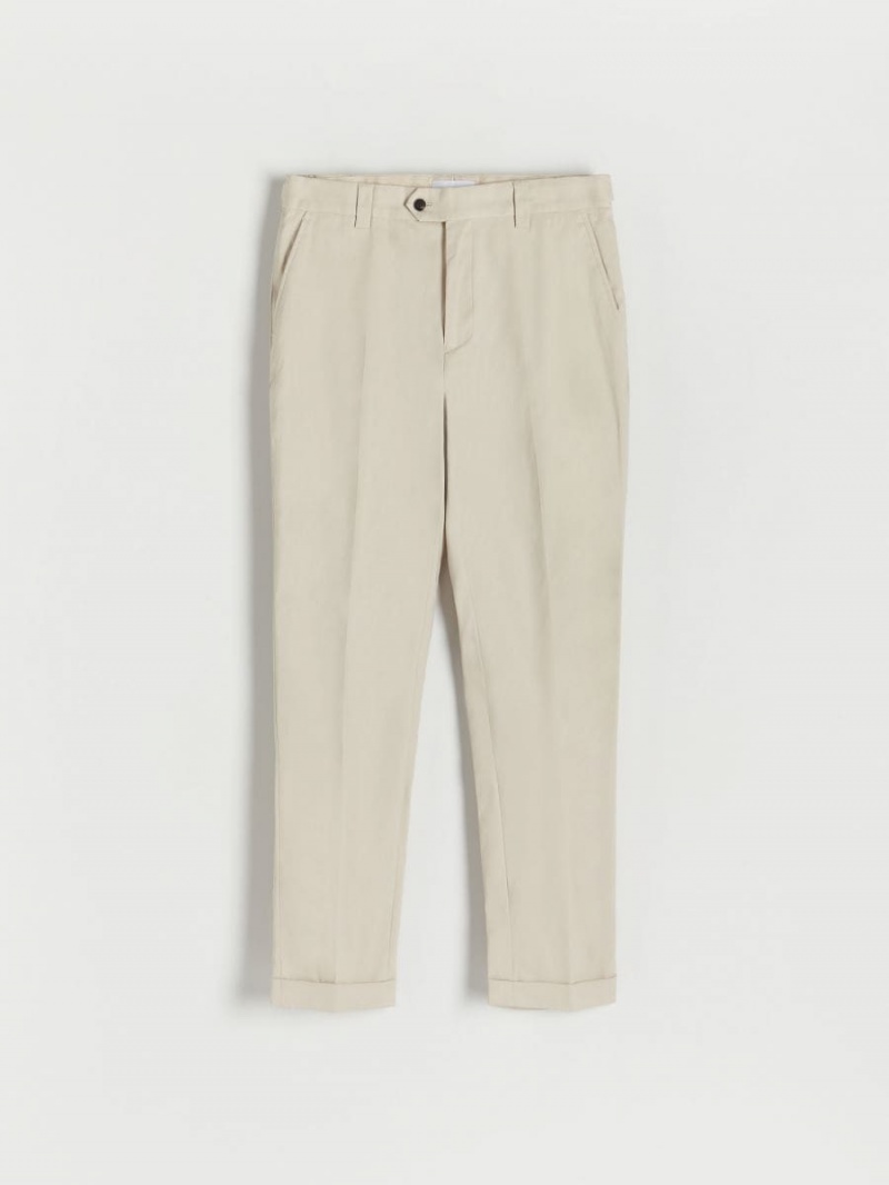 Reserved Chino slim fit trousers Beżowe | ZTFLOJQ-39