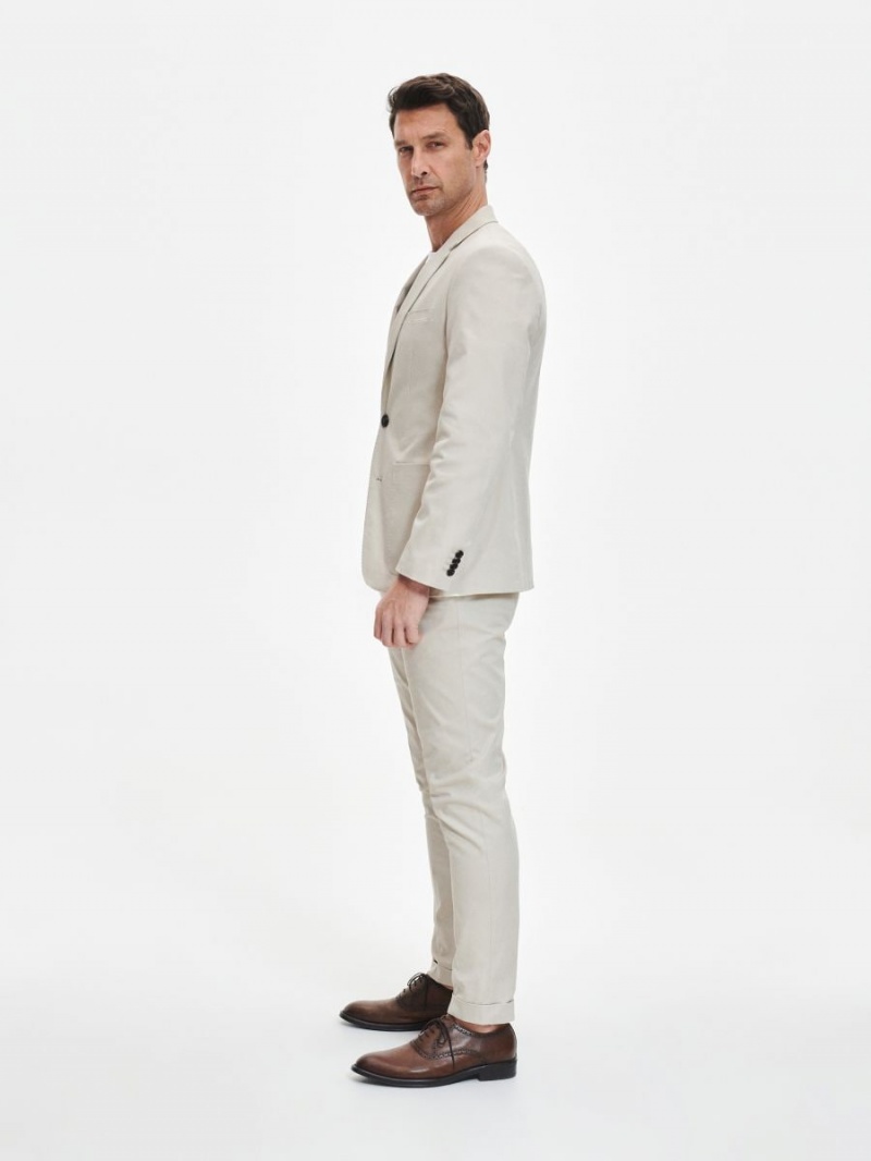 Reserved Chino slim fit trousers Beżowe | ZTFLOJQ-39