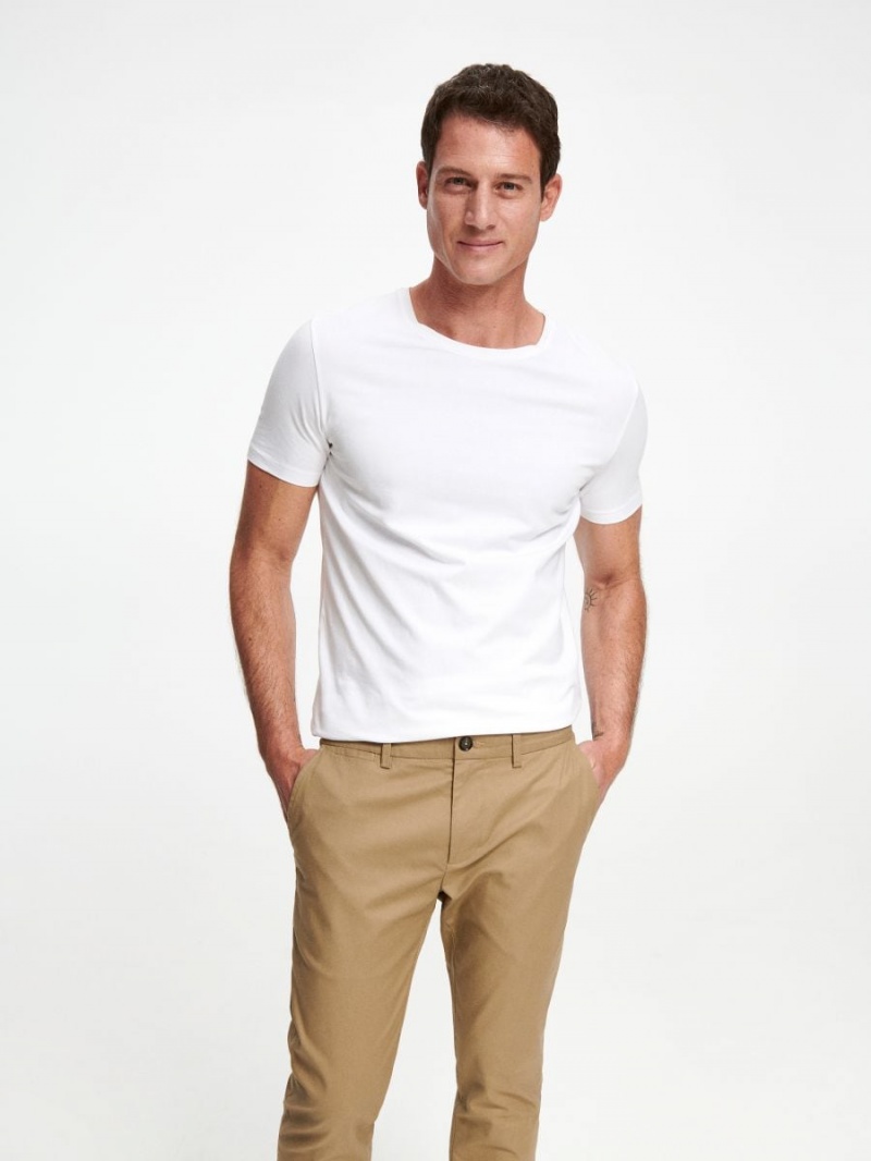 Reserved Chino slim fit trousers Beżowe | NGUICAW-89