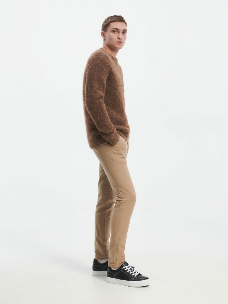 Reserved Chino slim fit trousers Beżowe | NWZURMH-51