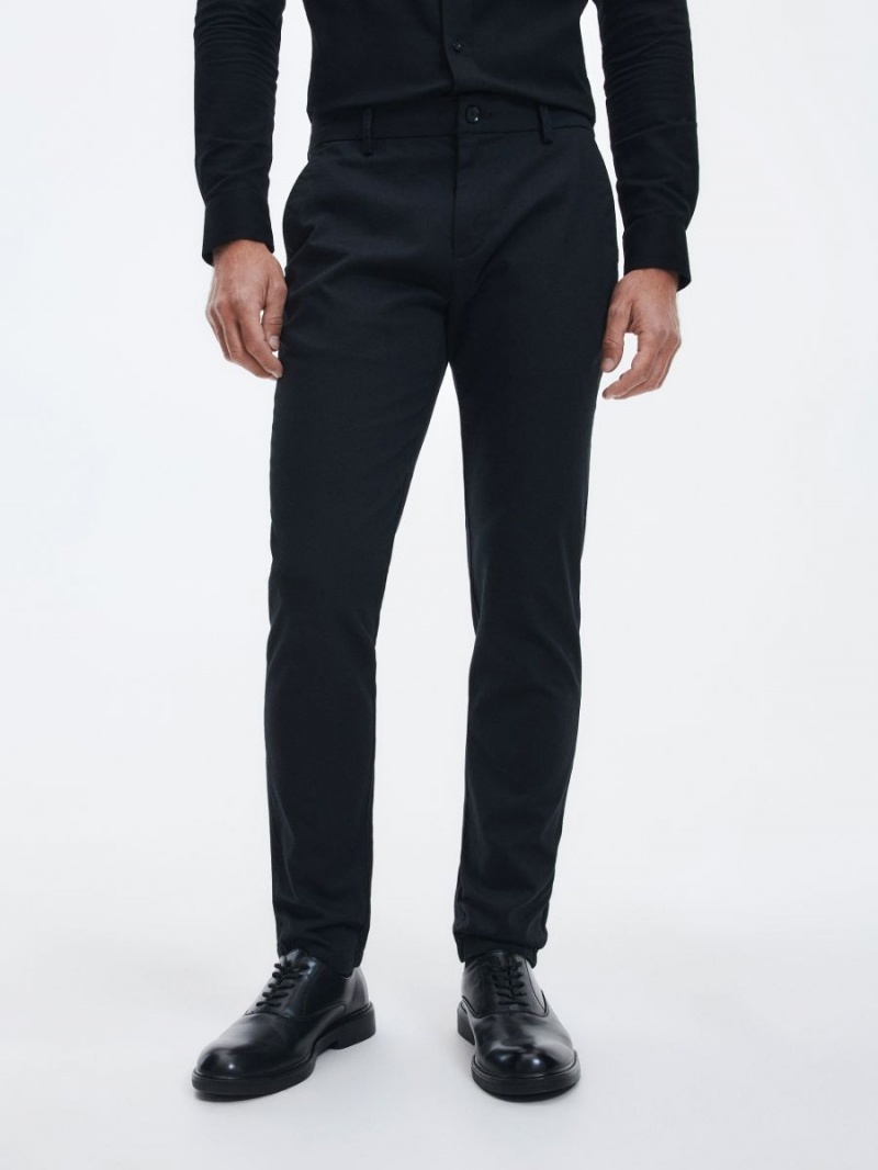 Reserved Chino slim fit trousers Czarne | RQUPFJV-07