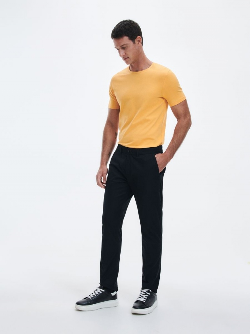 Reserved Chino slim fit trousers Czarne | PYKECAJ-84