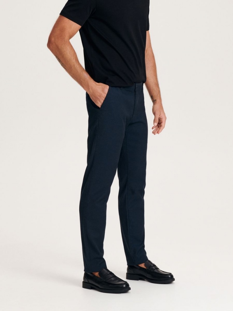 Reserved Chino slim fit trousers Granatowe | SYUEGCD-58