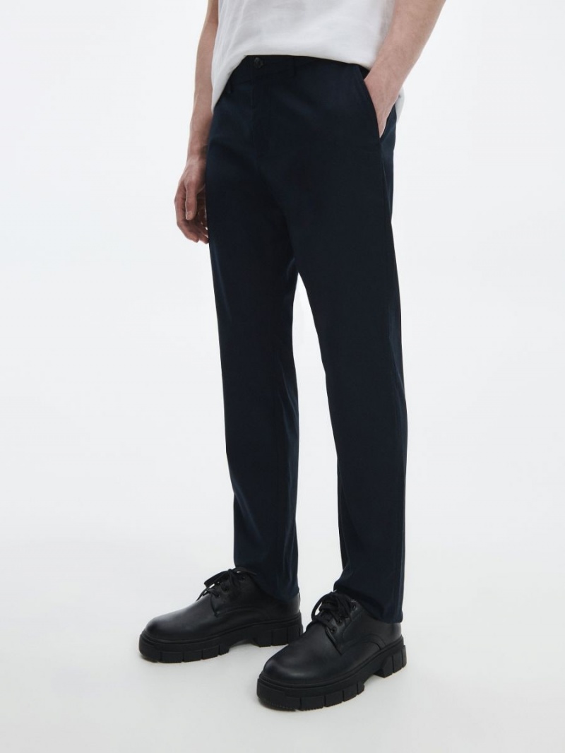 Reserved Chino slim fit trousers Granatowe | AHKXUWY-96