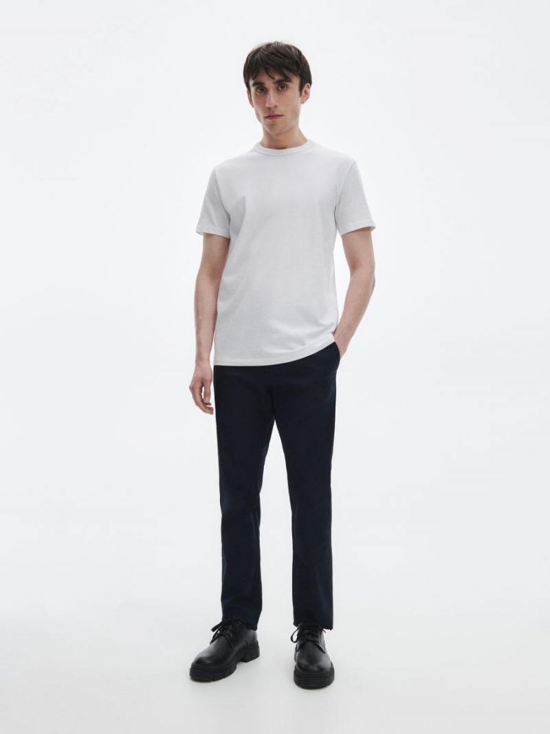 Reserved Chino slim fit trousers Granatowe | AHKXUWY-96