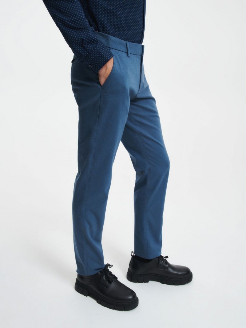 Reserved Chino slim fit trousers Niebieskie | NVDCAOE-43