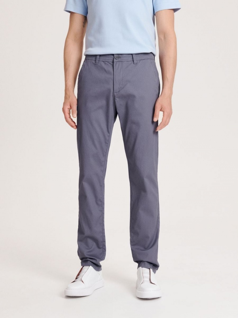 Reserved Chino slim fit trousers Niebieskie | FVMYNKG-27