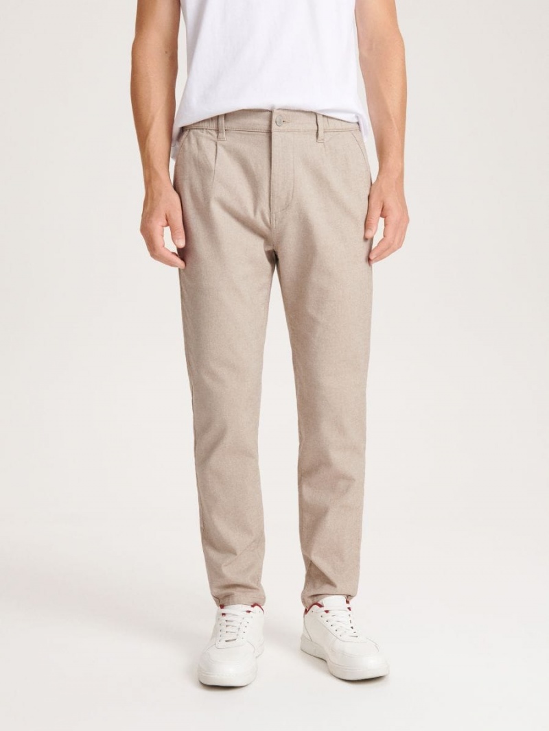 Reserved Chino slim trousers Beżowe | UJCDQKM-95