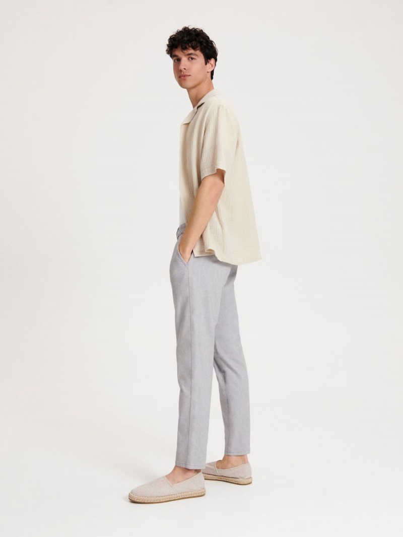 Reserved Chino slim trousers Głęboka Szare | SOBYCHT-79