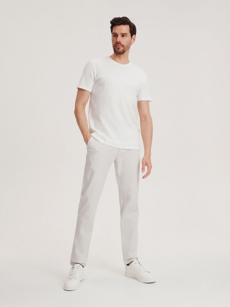 Reserved Chino slim trousers Głęboka Szare | QHRJLYW-21