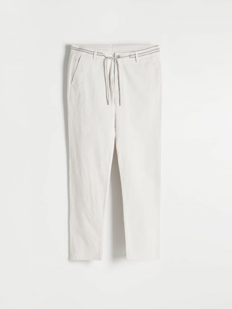 Reserved Chino slim trousers Głęboka Szare | QHRJLYW-21