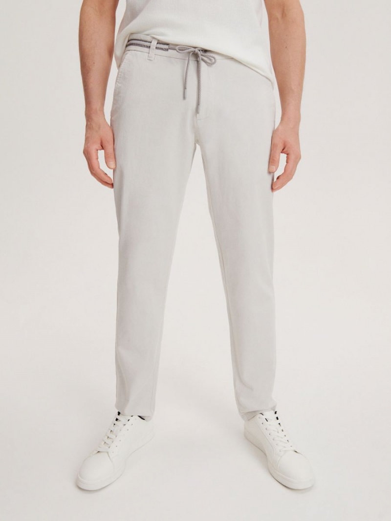 Reserved Chino slim trousers Głęboka Szare | QHRJLYW-21