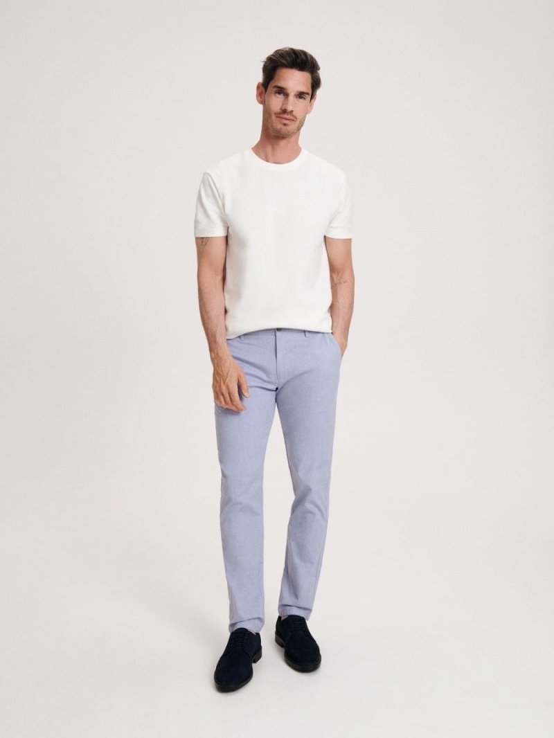 Reserved Chino slim trousers Niebieskie | NTGEZUP-58