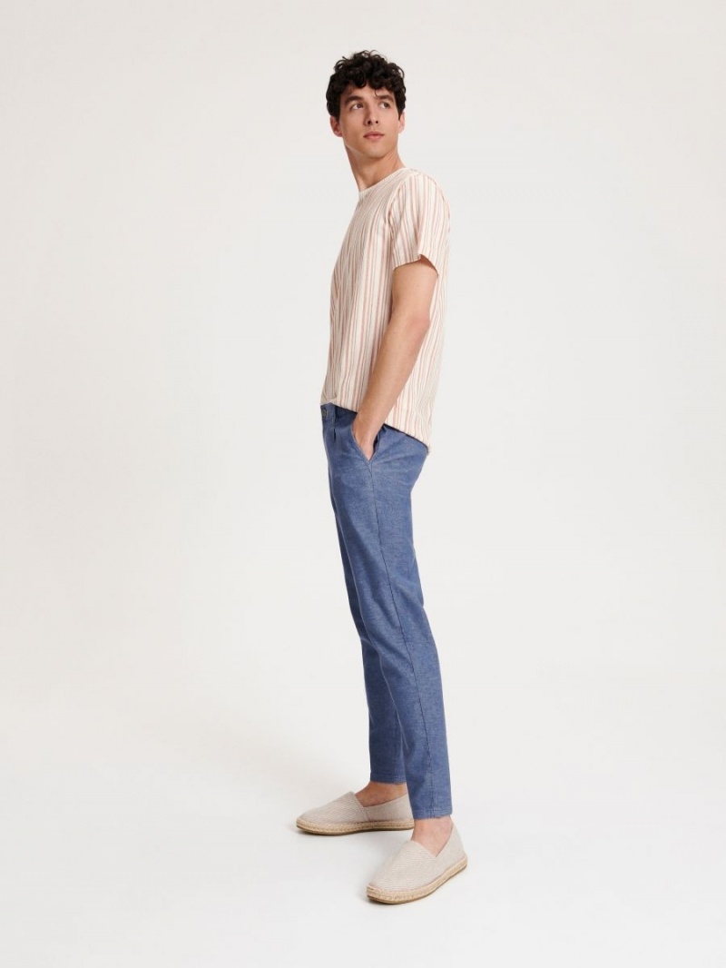 Reserved Chino slim trousers Niebieskie | FESYJGI-32