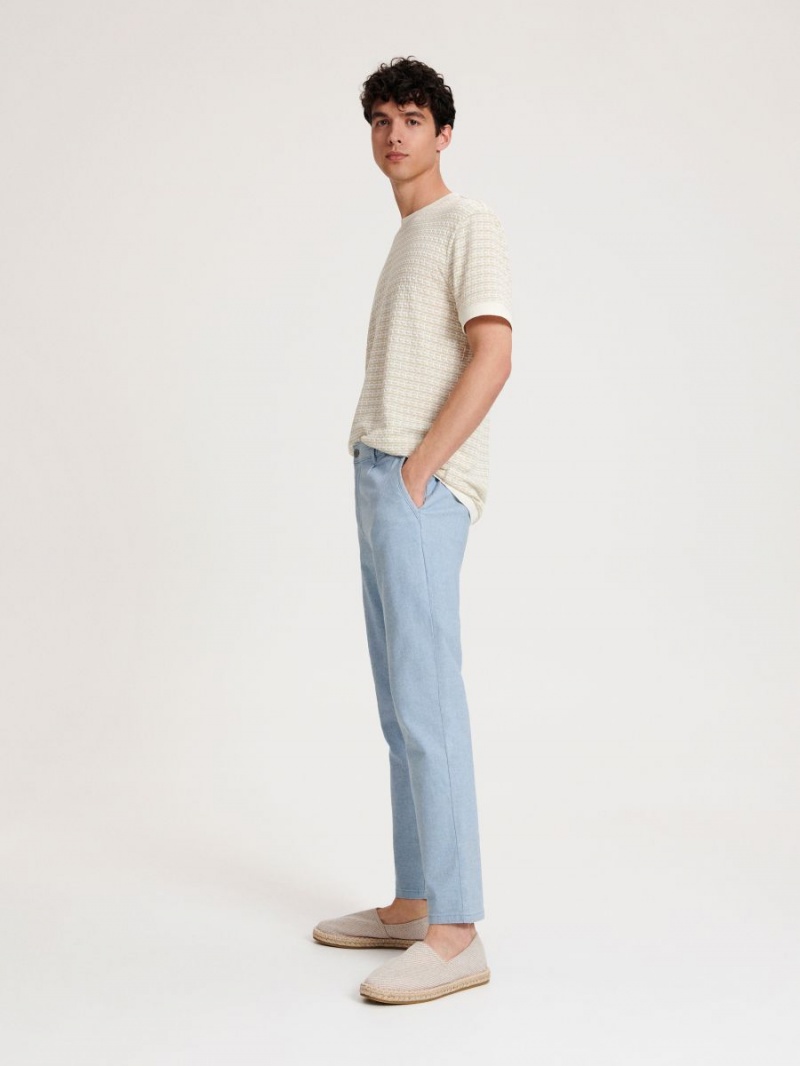 Reserved Chino slim trousers Niebieskie | MTJVYNW-69