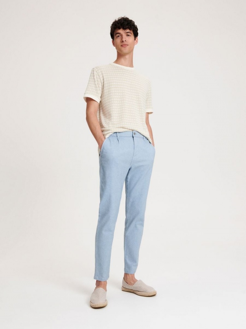 Reserved Chino slim trousers Niebieskie | MTJVYNW-69